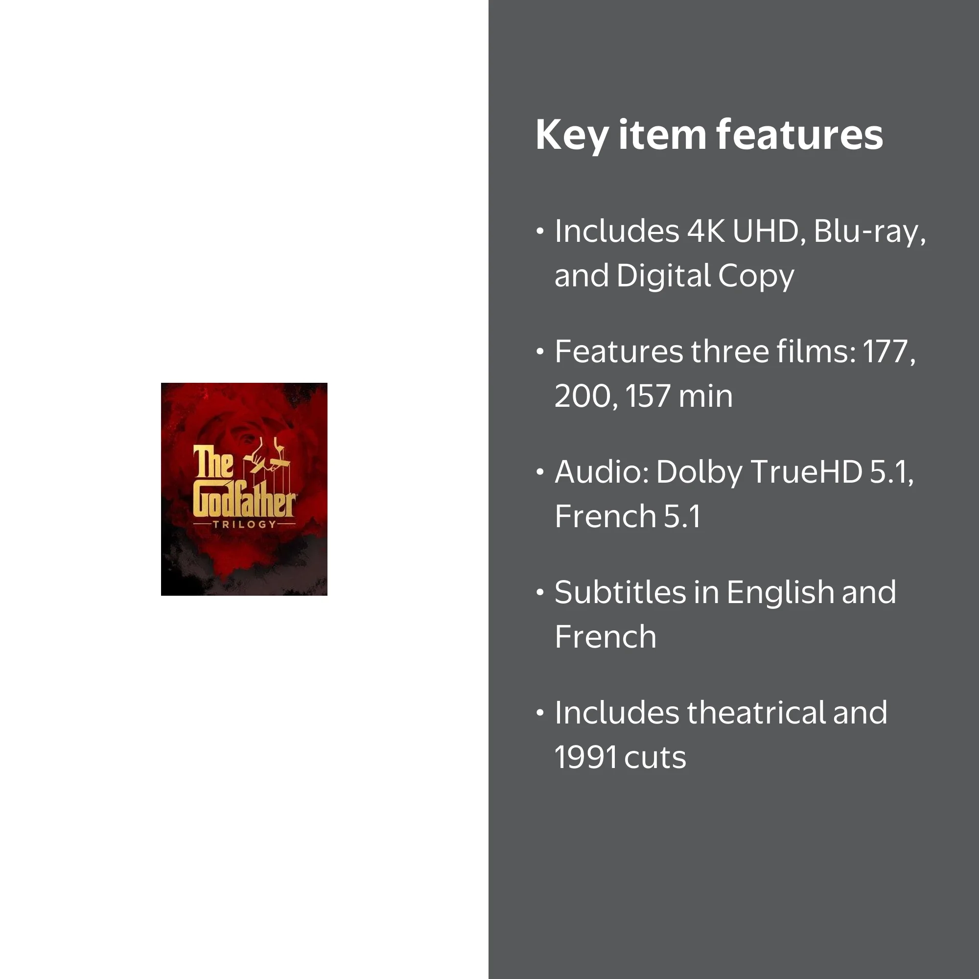 The Godfather Trilogy (50th Anniversary) (4K Ultra HD + Blu-ray +