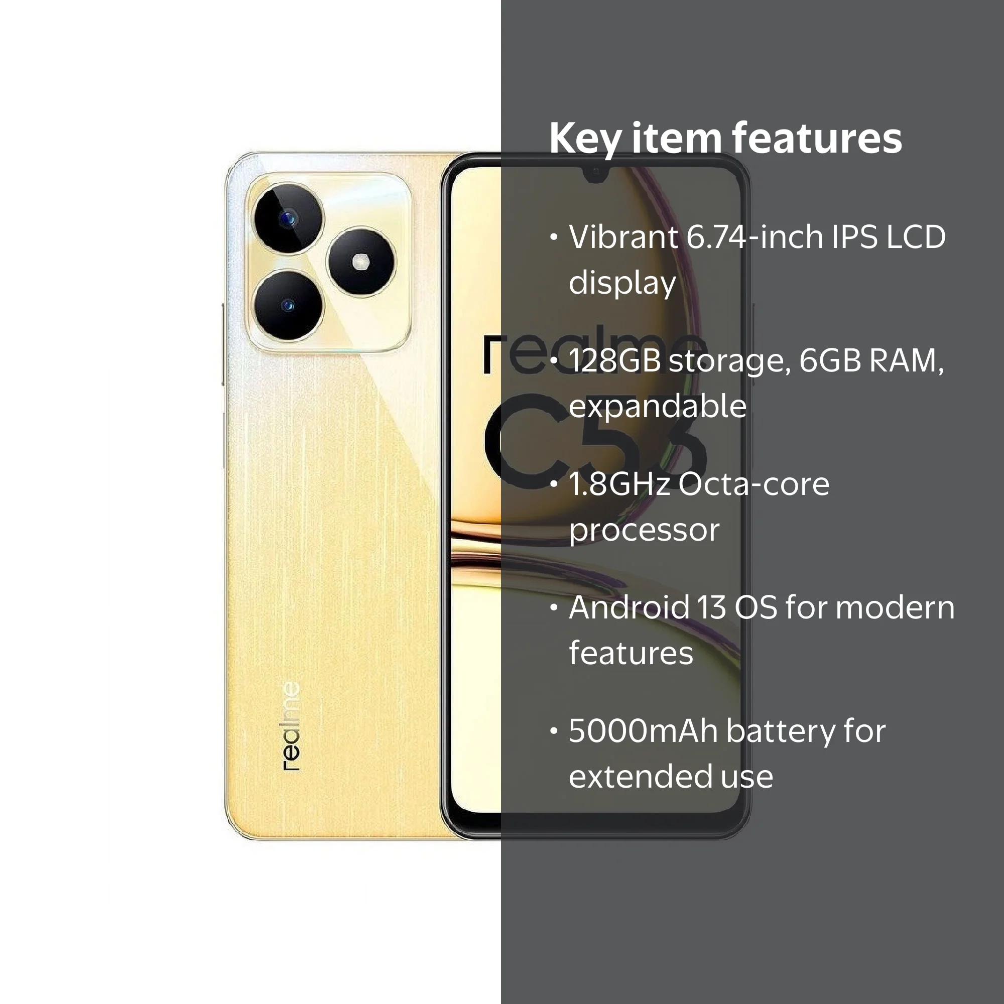 Realme C53 128GB Smartphone (Unlocked), Champion Gold - Walmart.com