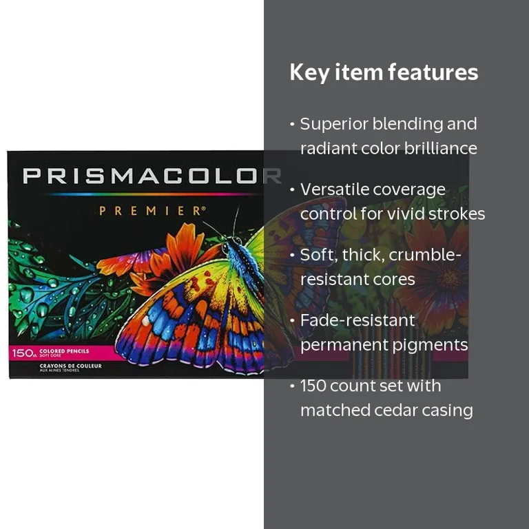 Prismacolor Premier Soft Core Art Drawing Colored Pencil, 150