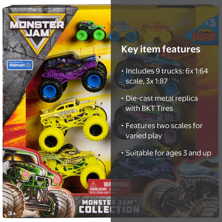 Monster Jam, Official Monster Jam Collection 9-Pack Monster Trucks