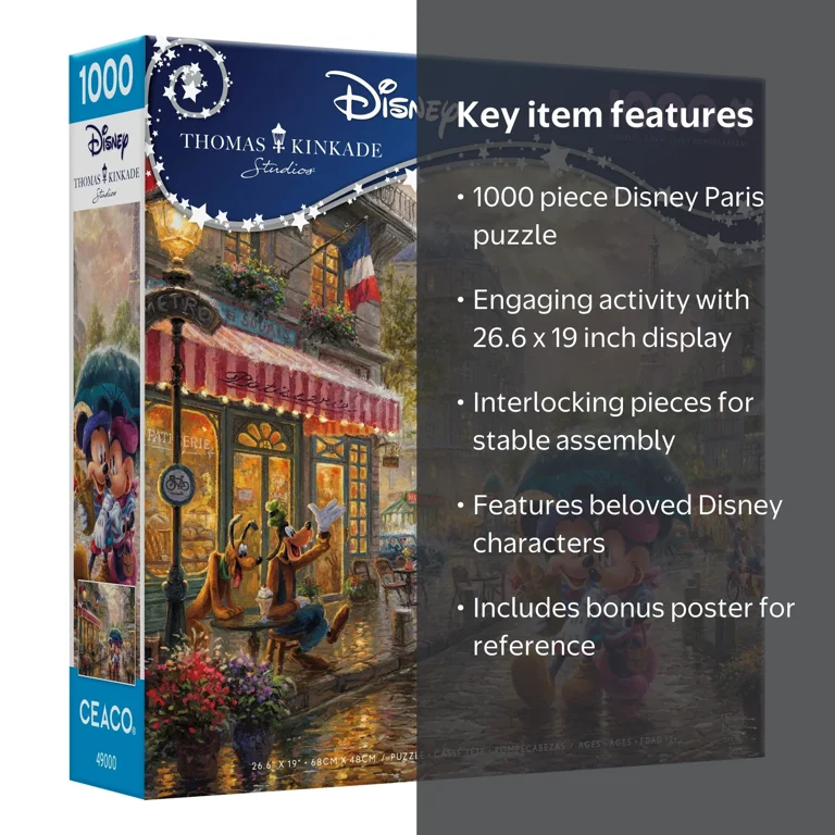 Ceaco Mickey and Minnie in Paris 1000 Piece Interlocking Jigsaw