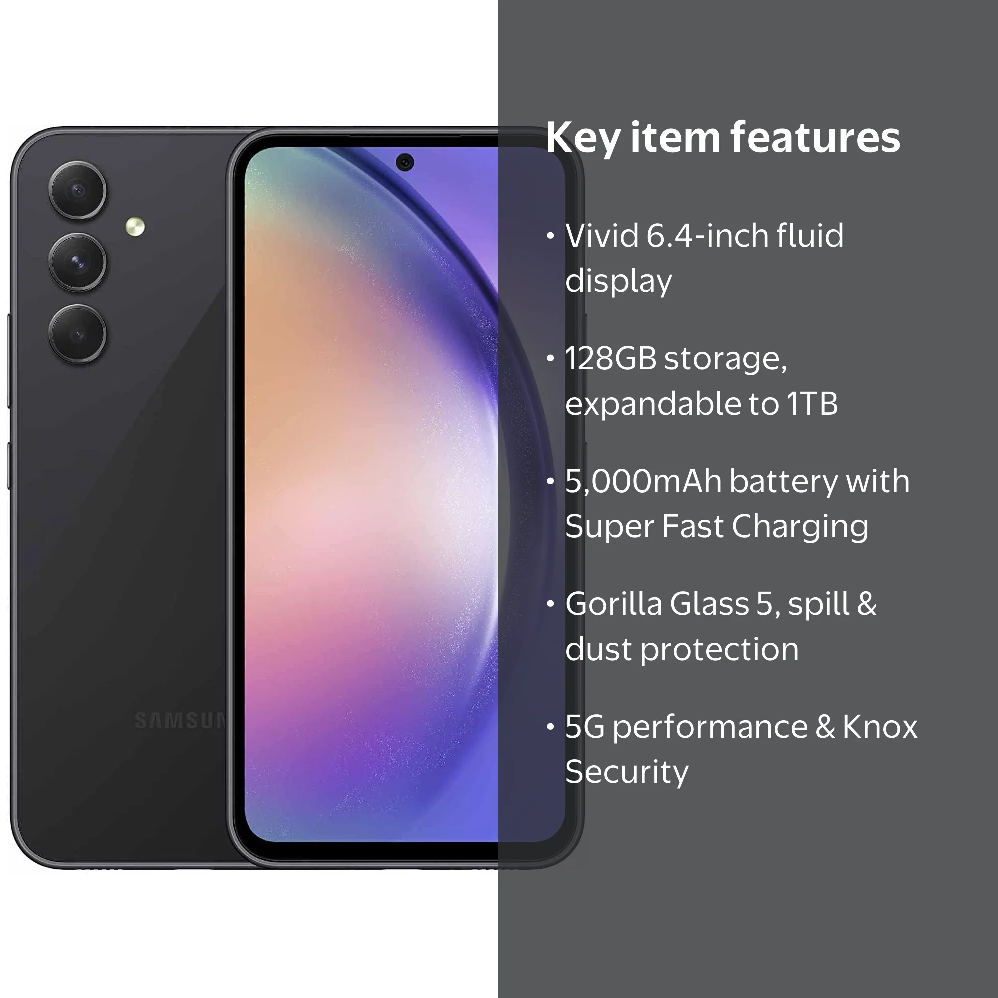 USA SAMSUNG Galaxy A54 5G A Series, Unlocked Android, 128GB, 6.4