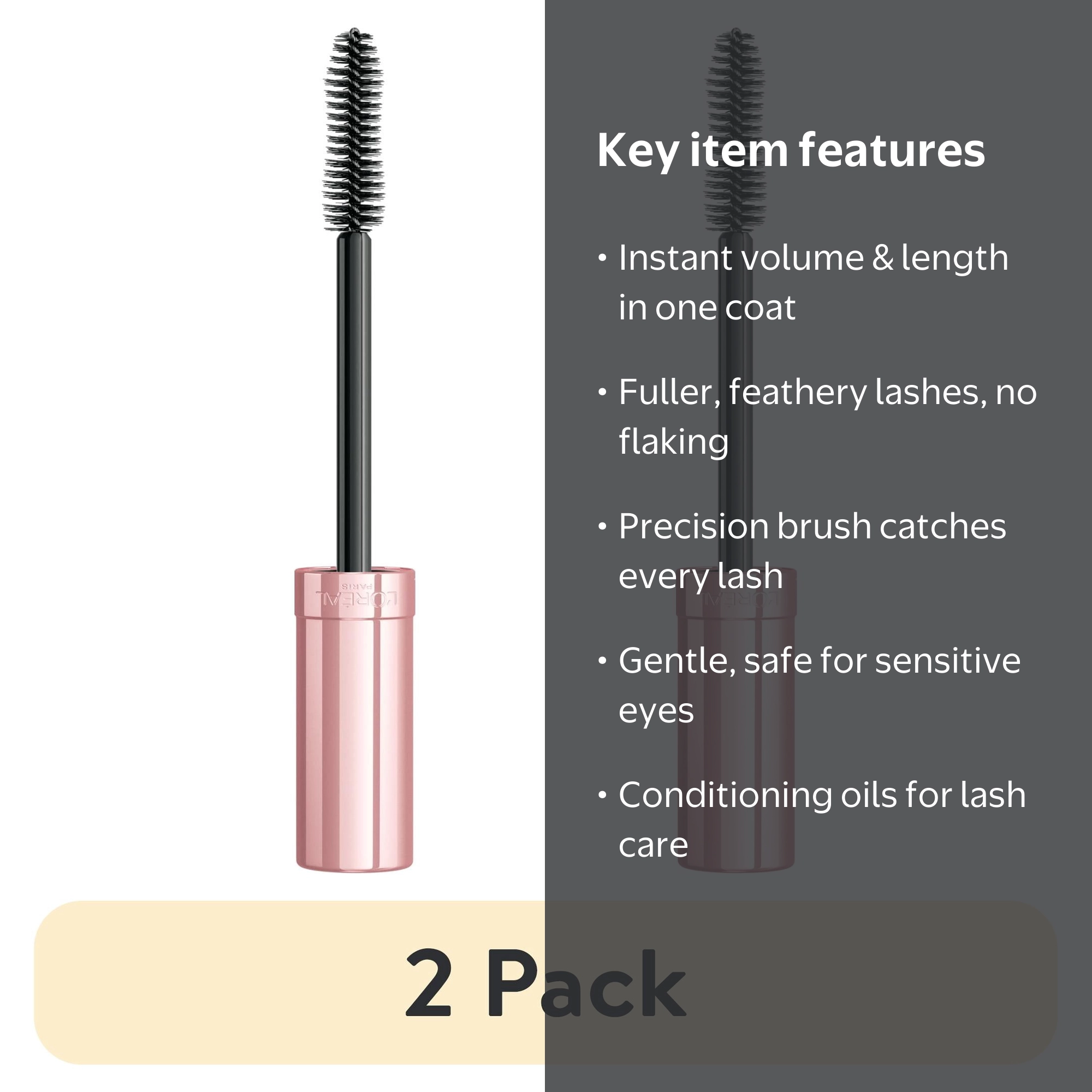 2 pack) L'Oreal Paris Voluminous Lash Paradise Mascara, Liquids