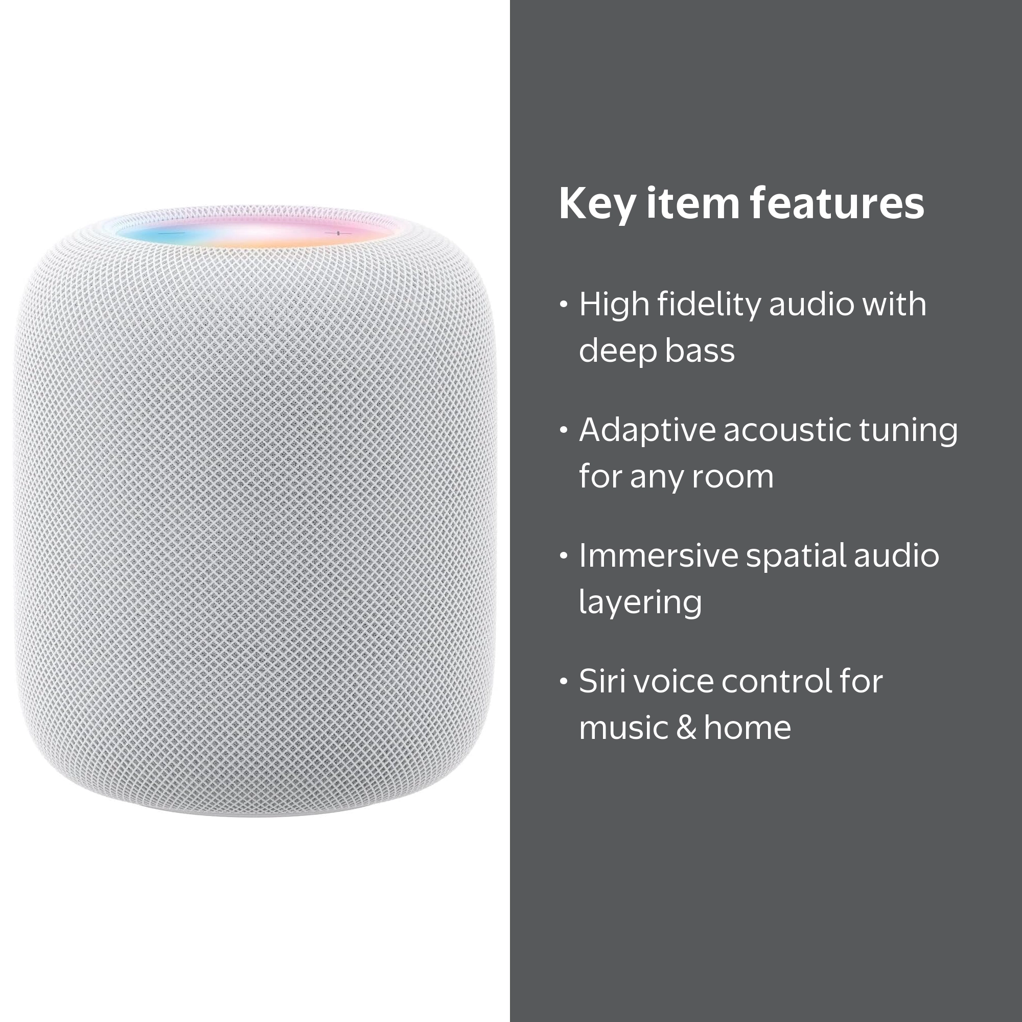 Apple, HomePod 2nd Generation, White, High-fidelity smart speaker