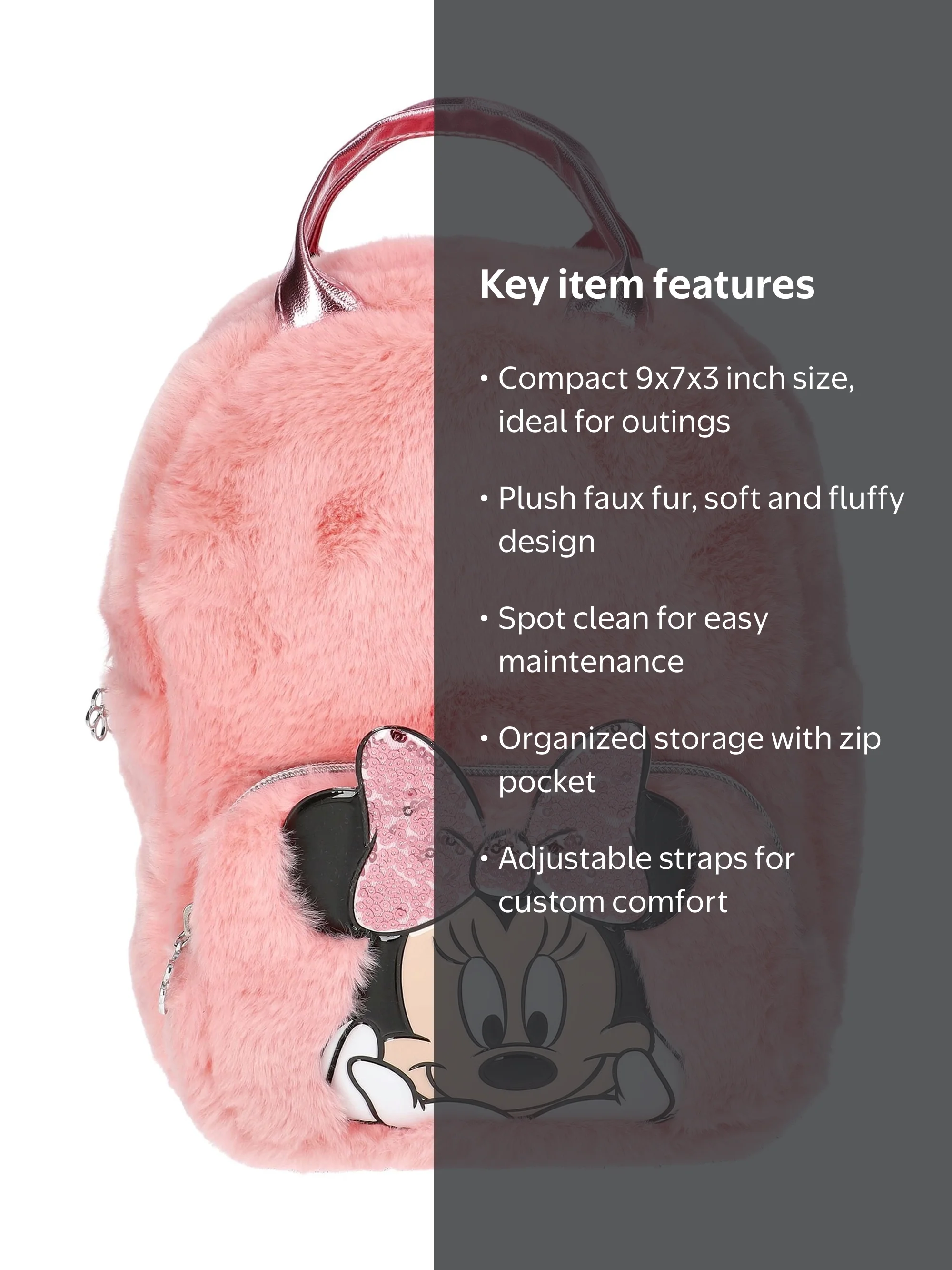 Minnie Mouse Girls Faux Fur Mini Backpack, Pink - Walmart.com