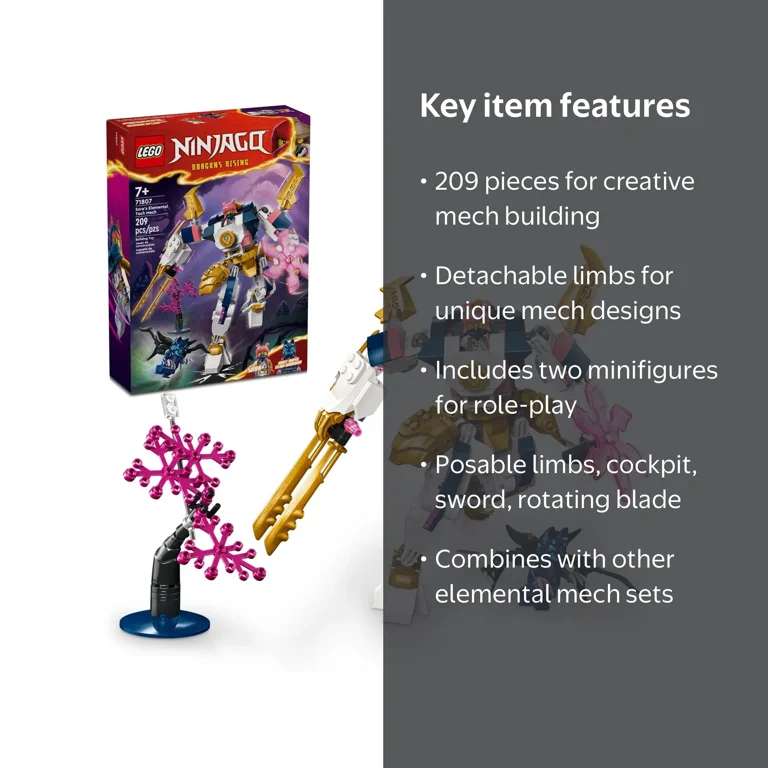 Free Shipping! LEGO NINJAGO Sora's Elemental Tech Mech Mini Ninja