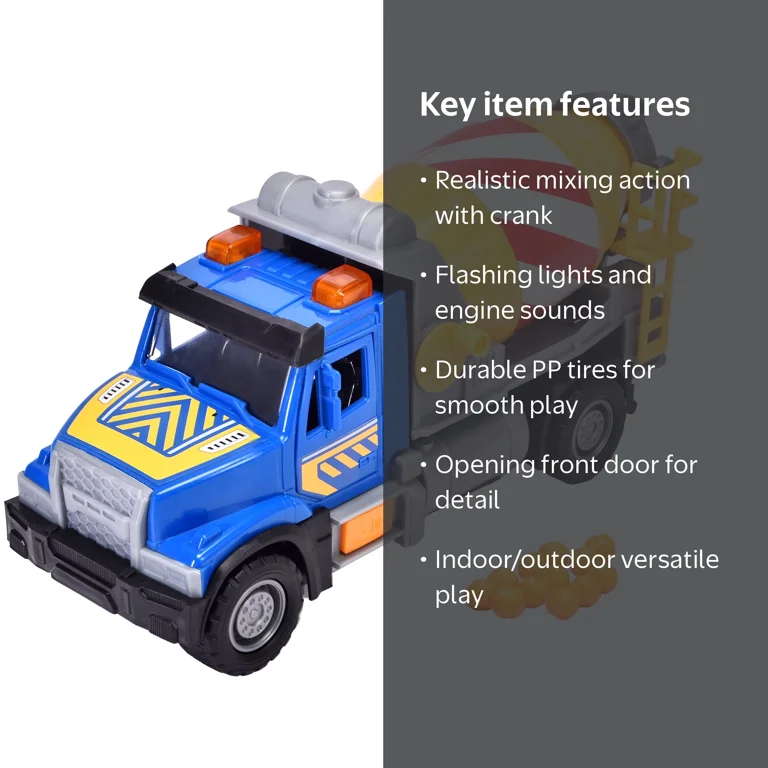 Adventure Force Cement Mixer Truck Play Vehicle, Manual Crank