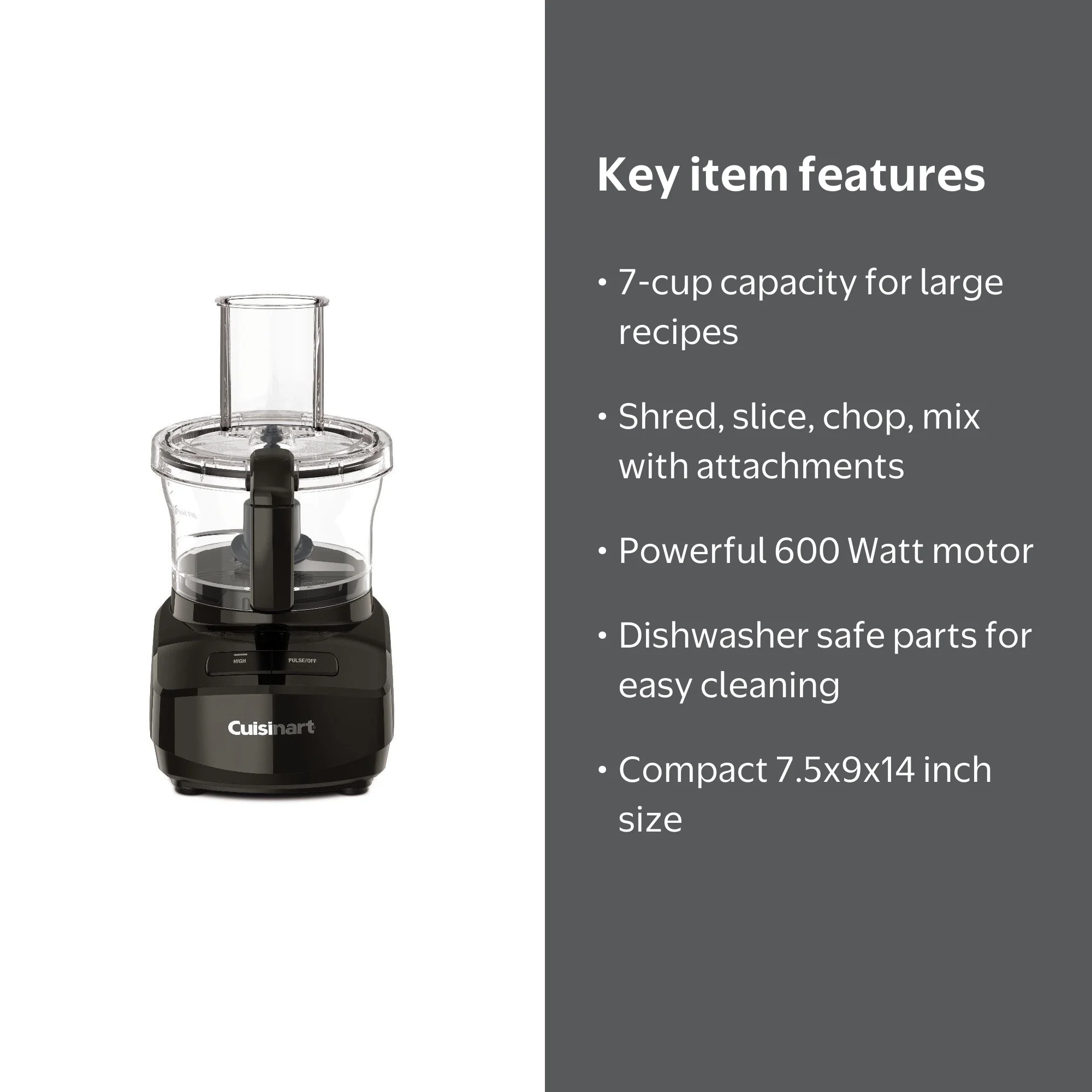 Cuisinart 7-Cup Food Processor, Black, FP-7BK - Walmart.com