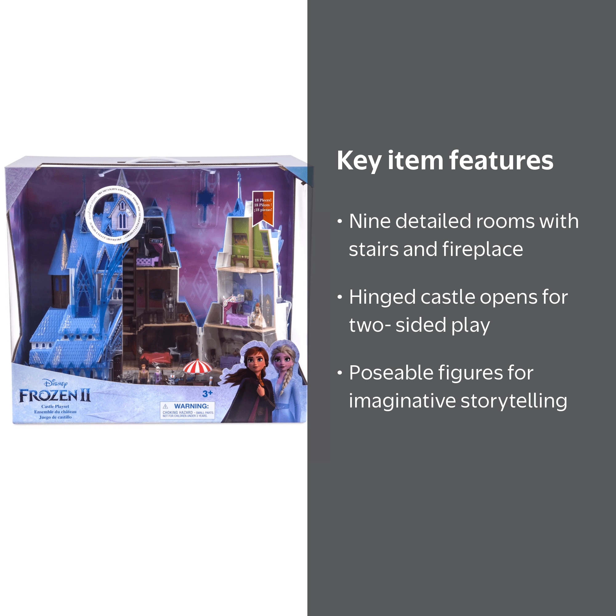 Disney Frozen Castle LED付き　★アナ雪★ Disney Frozen 2 Elsa Doll Playset with Fold Palace, Castle