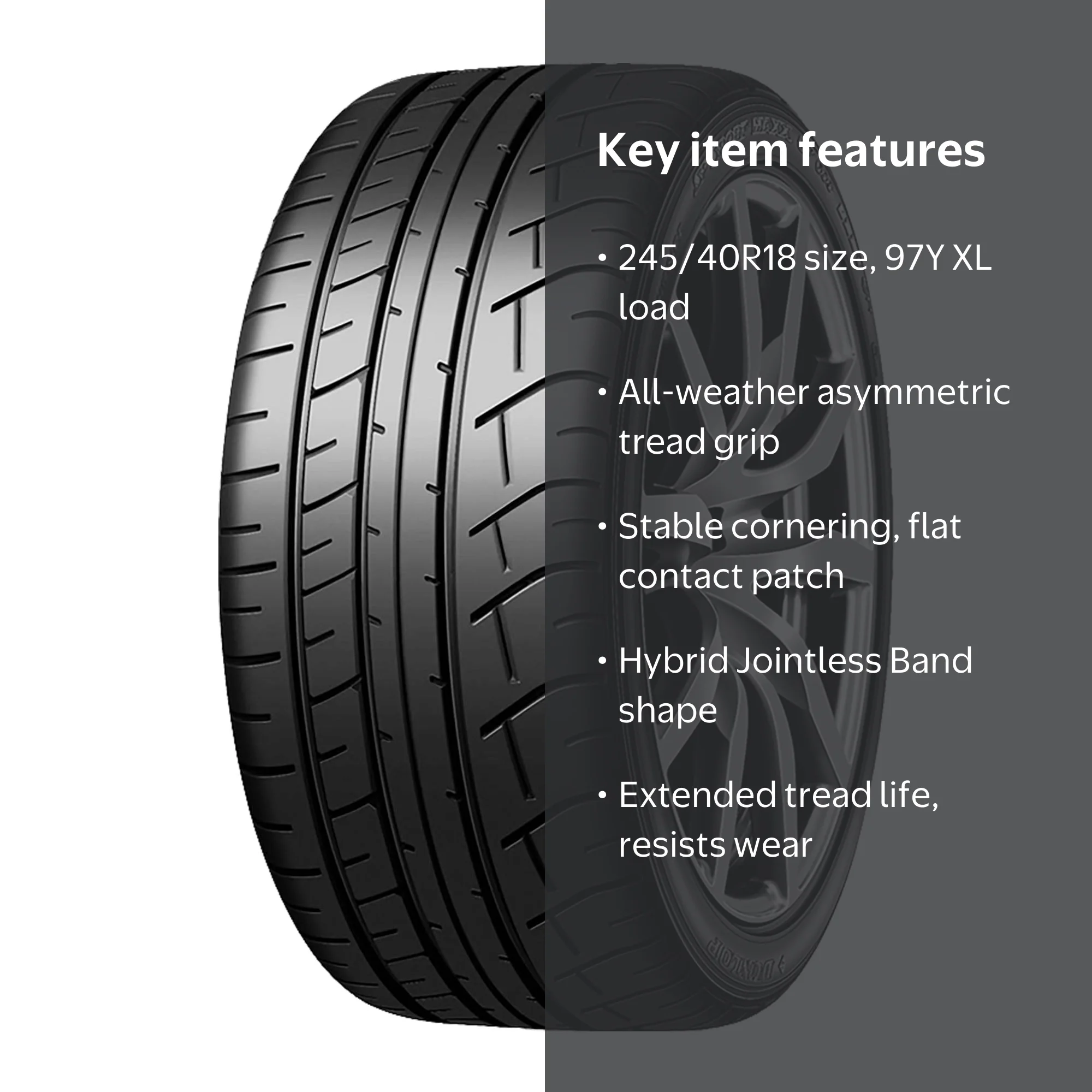 Dunlop SP Sport Maxx GT 600A High Performance Tire, 245/40R18 97Y
