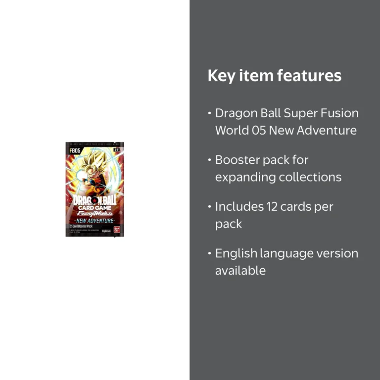 dragon ball super card game new adventure TCG Fusion World Booster Box FB05 Condition NEW (Please note that Bandai products do not come with shrink wrap Gogeta