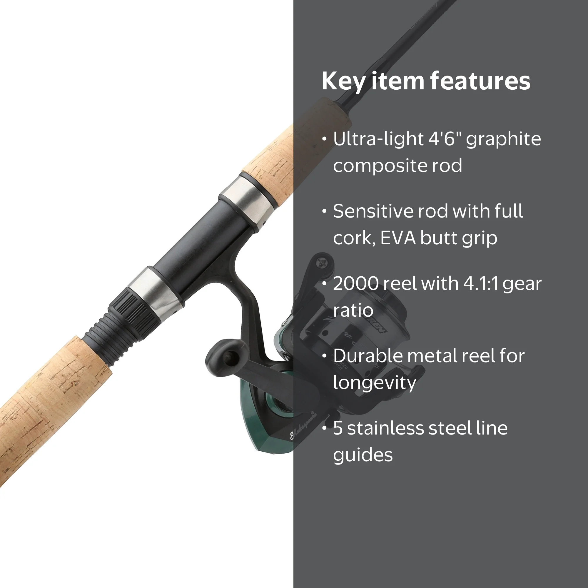 Shakespeare Micro Spinning Fishing Combo, 4'6
