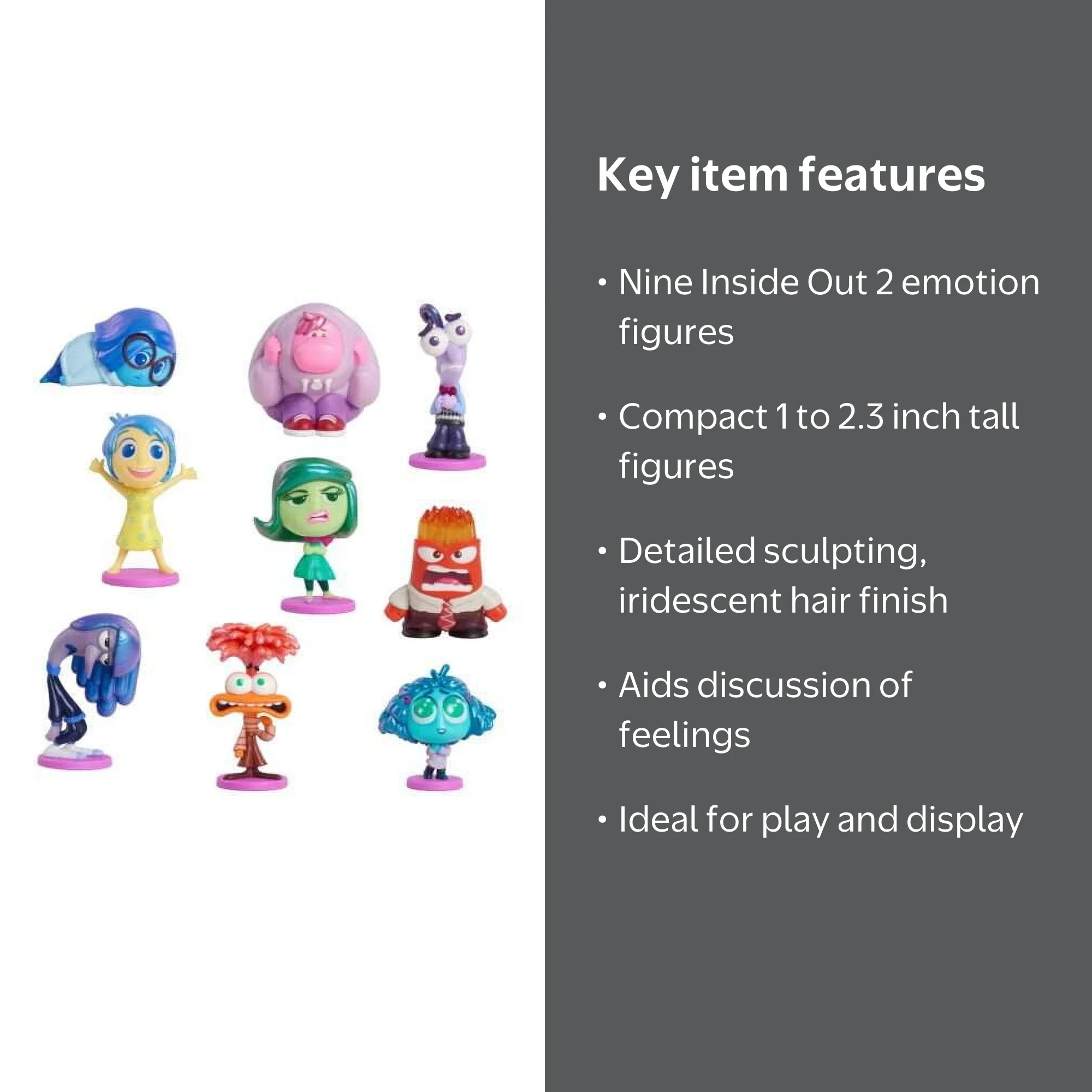 Set De 6 Figuras Inside Out 2 | Juguetes De PVC De 8-9.5 Cm Con Ansiedad, Tristeza, Miedo, Ira, Asco Y Alegría, Regalo Para Fans