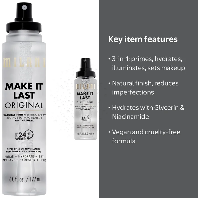 Milani Make It Last Setting Spray Duo 2.03 fl oz + 6 fl oz