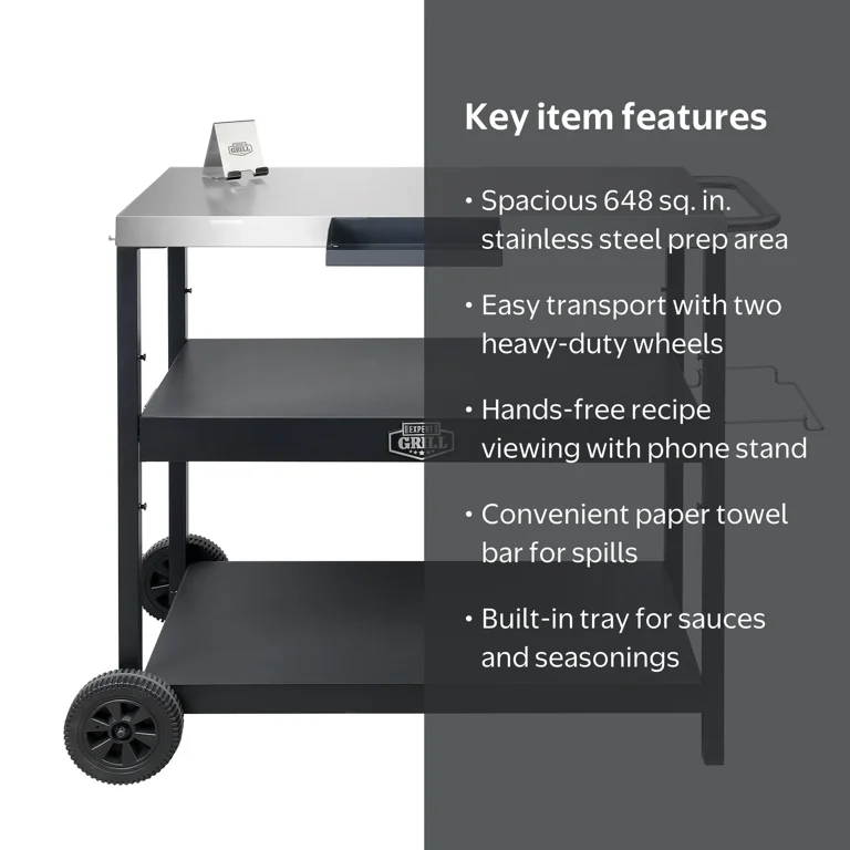 FGビリヤードキューセット貝殻インレイ（エクステンション付き） Expert Grill Outdoor Food Preparation Cart - Walmart.com