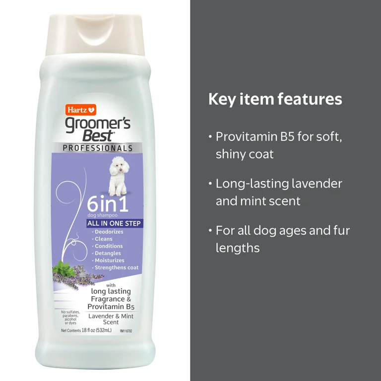 Hartz Groomer's Best 6 in 1 Dog Shampoo 18 fl oz All-in-One