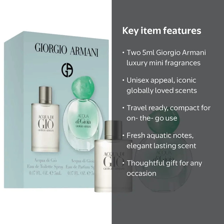 Acqua Di Gio Mini Set 2 Piece Set For Unisex 2 Piece Set by