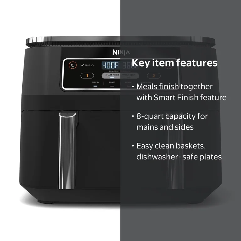 ＦandＫ　pieni ブラック Free Shipping! Ninja Air Fryer with DualZone Technology 8-Quart 2