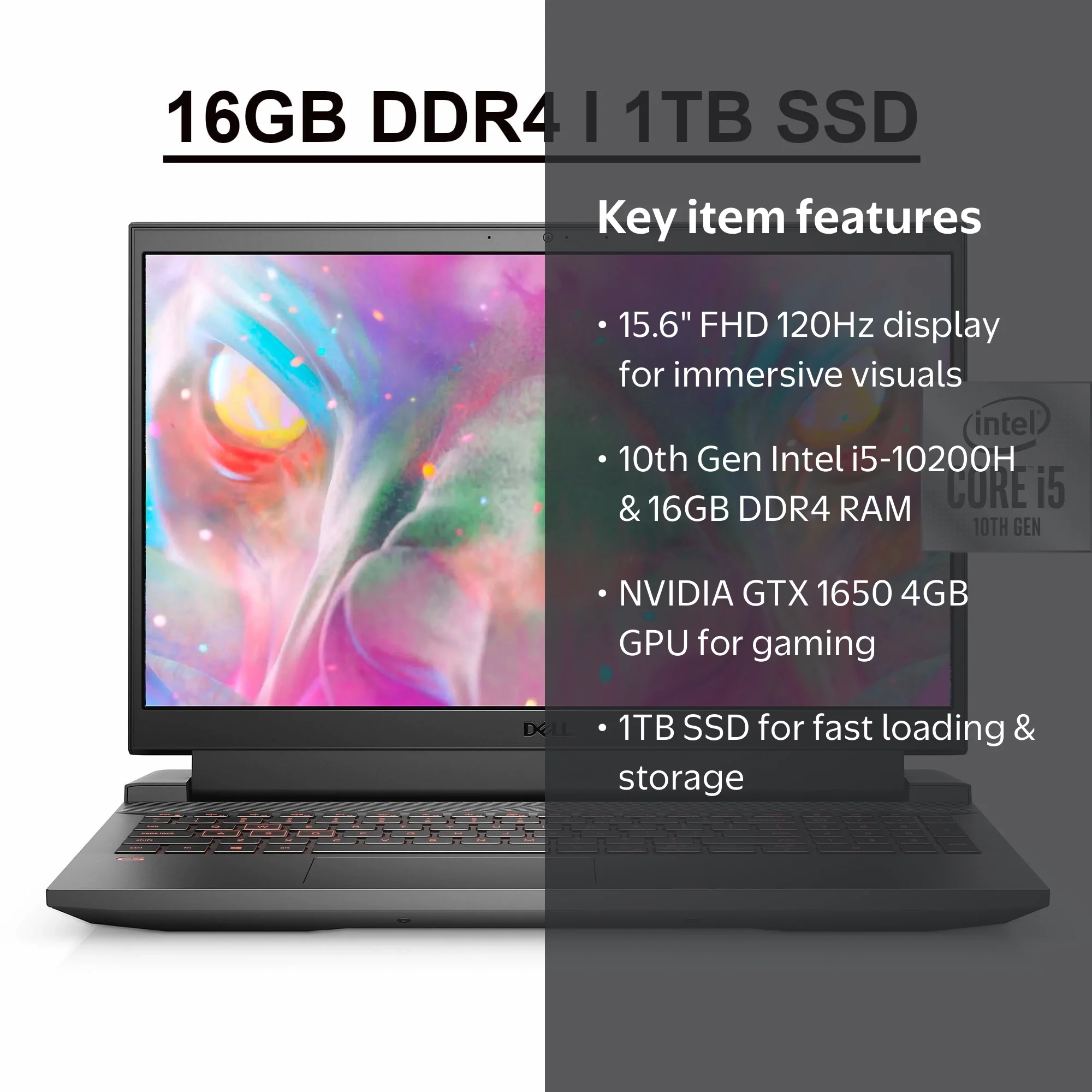 Dell G15 5510 Gaming 15 Laptop 15.6