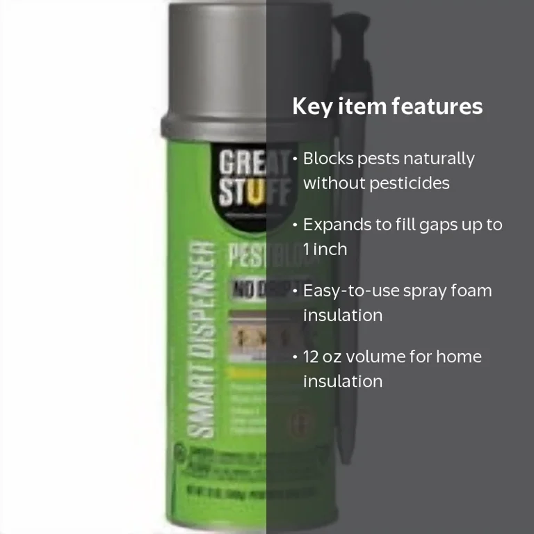 パッソル　フレーク入りステッップ GREAT STUFF Pestblock Smart Dispenser Spray Foam, 12 oz - Walmart.com