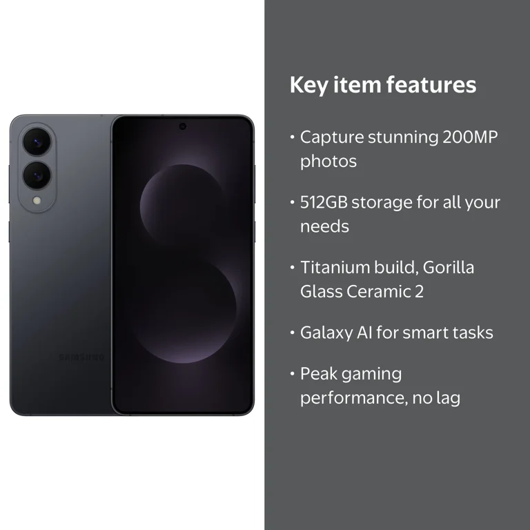 AT&T Samsung Galaxy S25 Edge 512GB Titanium Jetblack - Walmart.com
