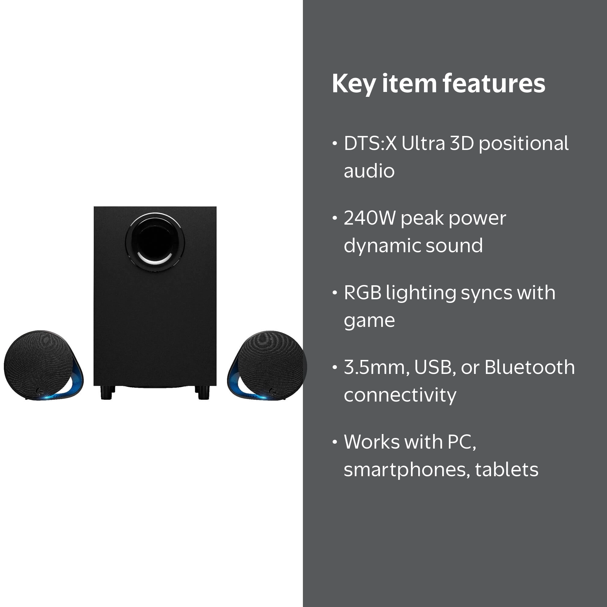 Logitech G560 Gaming Speakers System - 7.1 DTS:X Ultra Surround