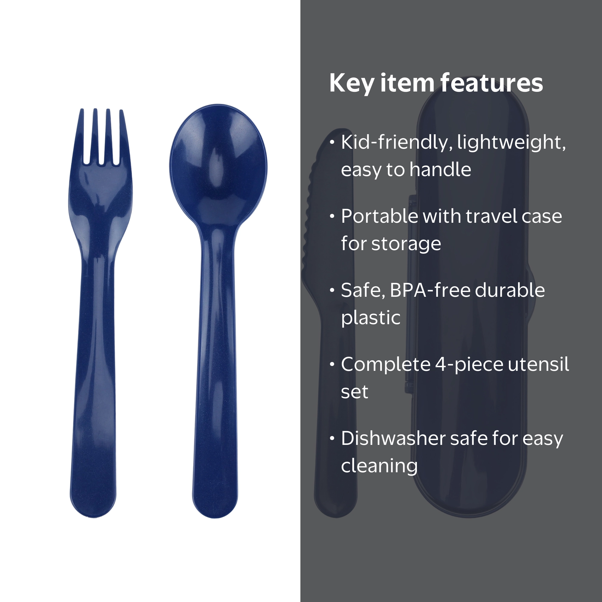 Your Zone Plastic Utensil Set with Fork, Spoon, Knife, Travel