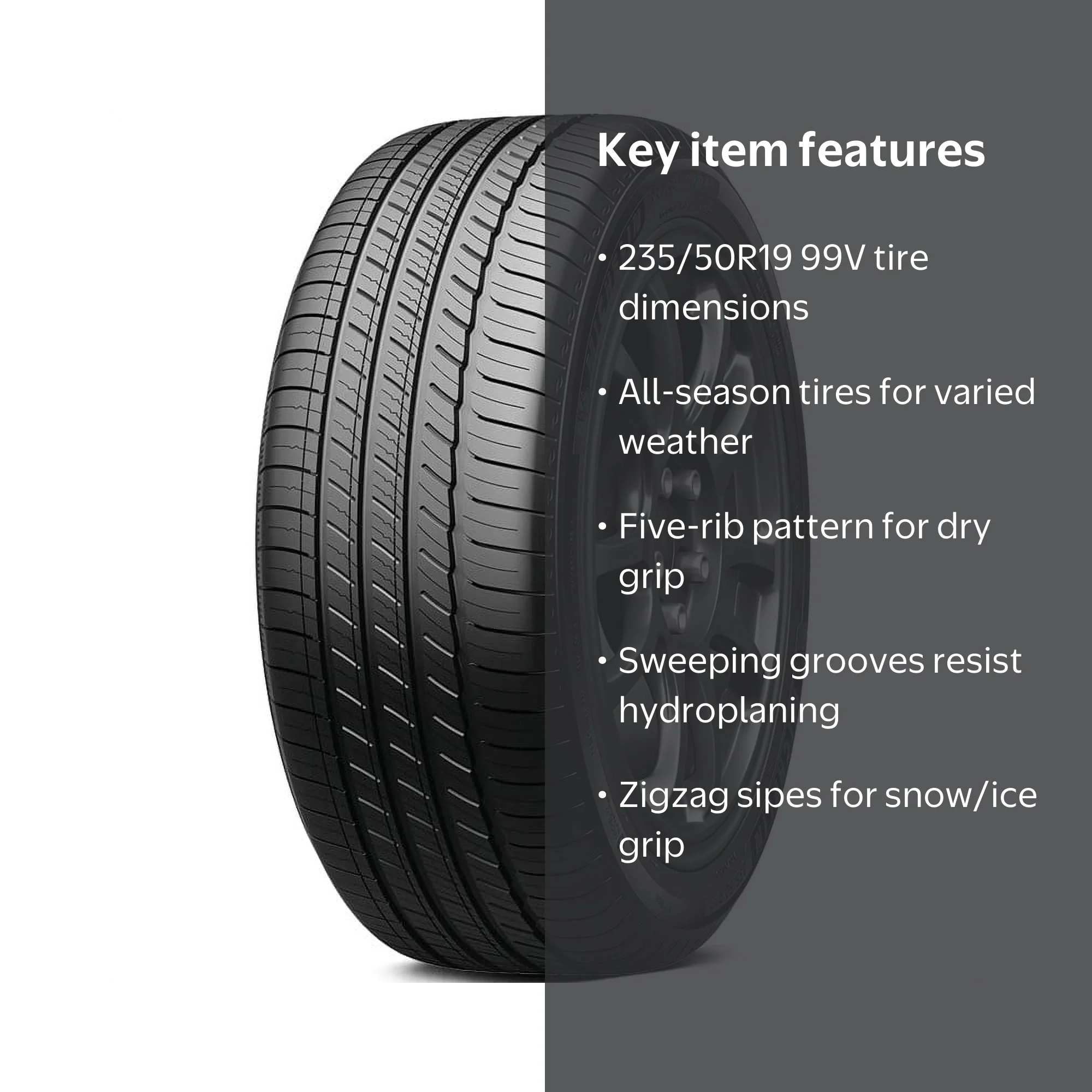 Michelin Primacy Tour A/S All-Season 235/50R19 99V Tire - Walmart.com