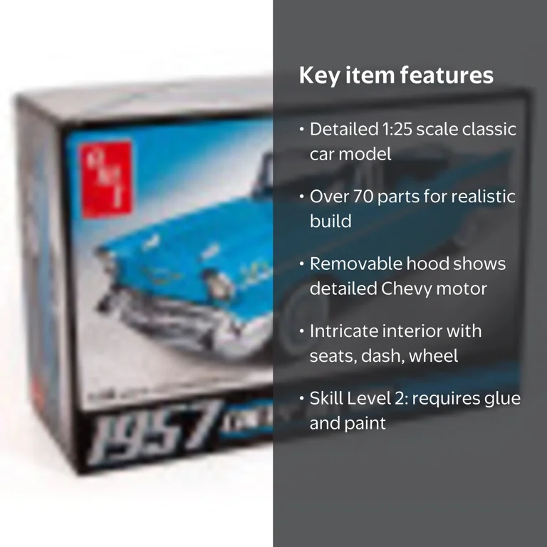 AMT Classic Car 1957 Chevy Bel Air 1:25 Scale Model Kit for Adults