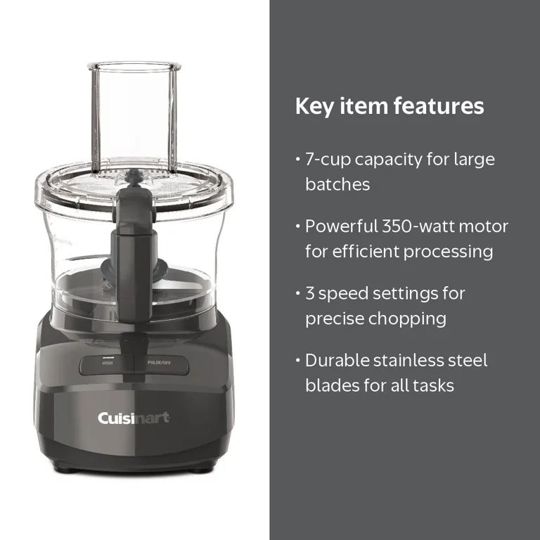 Cuisinart 7-Cup Food Processor, Anchor Gray, FP-7AG - Walmart.com