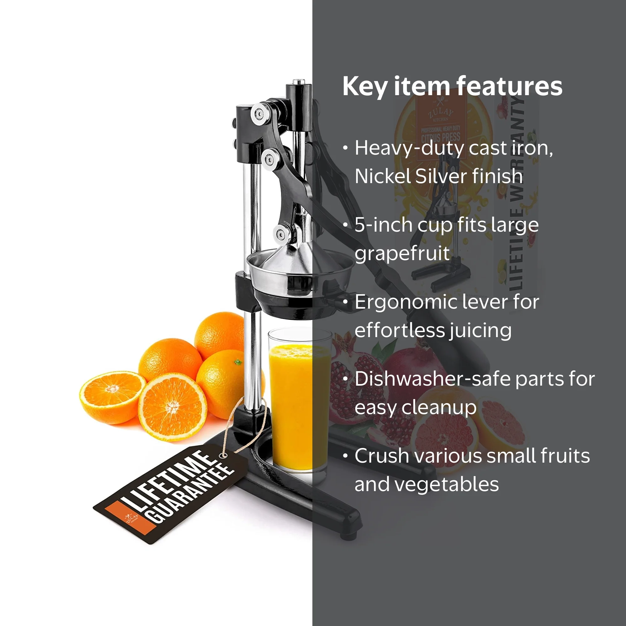 Zulay Kitchen Heavy-Duty Manual Citrus Juicer - Extra Tall
