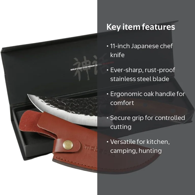 Matsato, Japanese Chef Knife, 11 in, Silver, Kitchen - Walmart.com