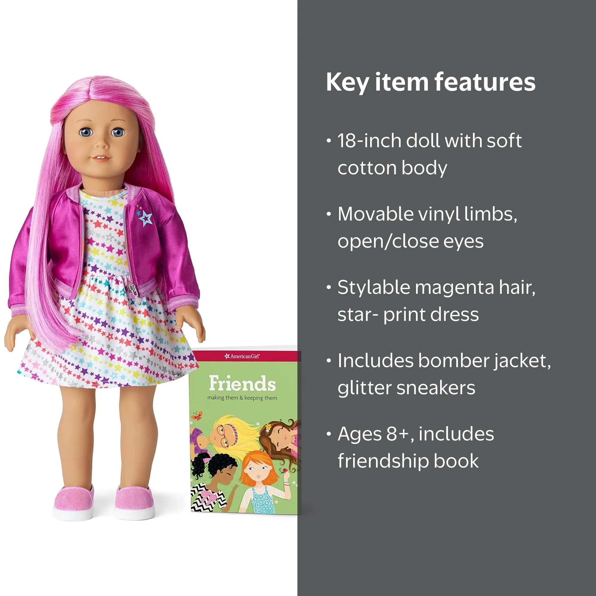 American Girl Truly Me 87 18 inch Doll Pink Hair Blue Eyes