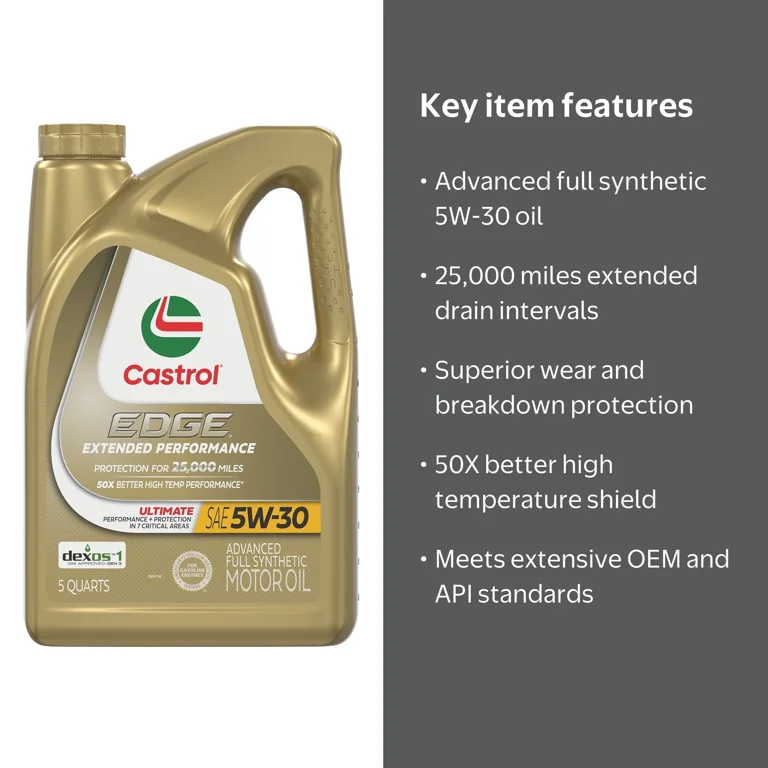Castrol EDGE Extended Performance 5W-30 Full Synthetic Motor Oil