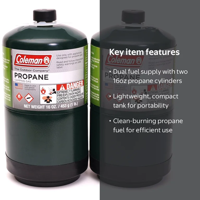 Coleman Portable Propane Camping Gas Tank Canister Refills, 2-Pack