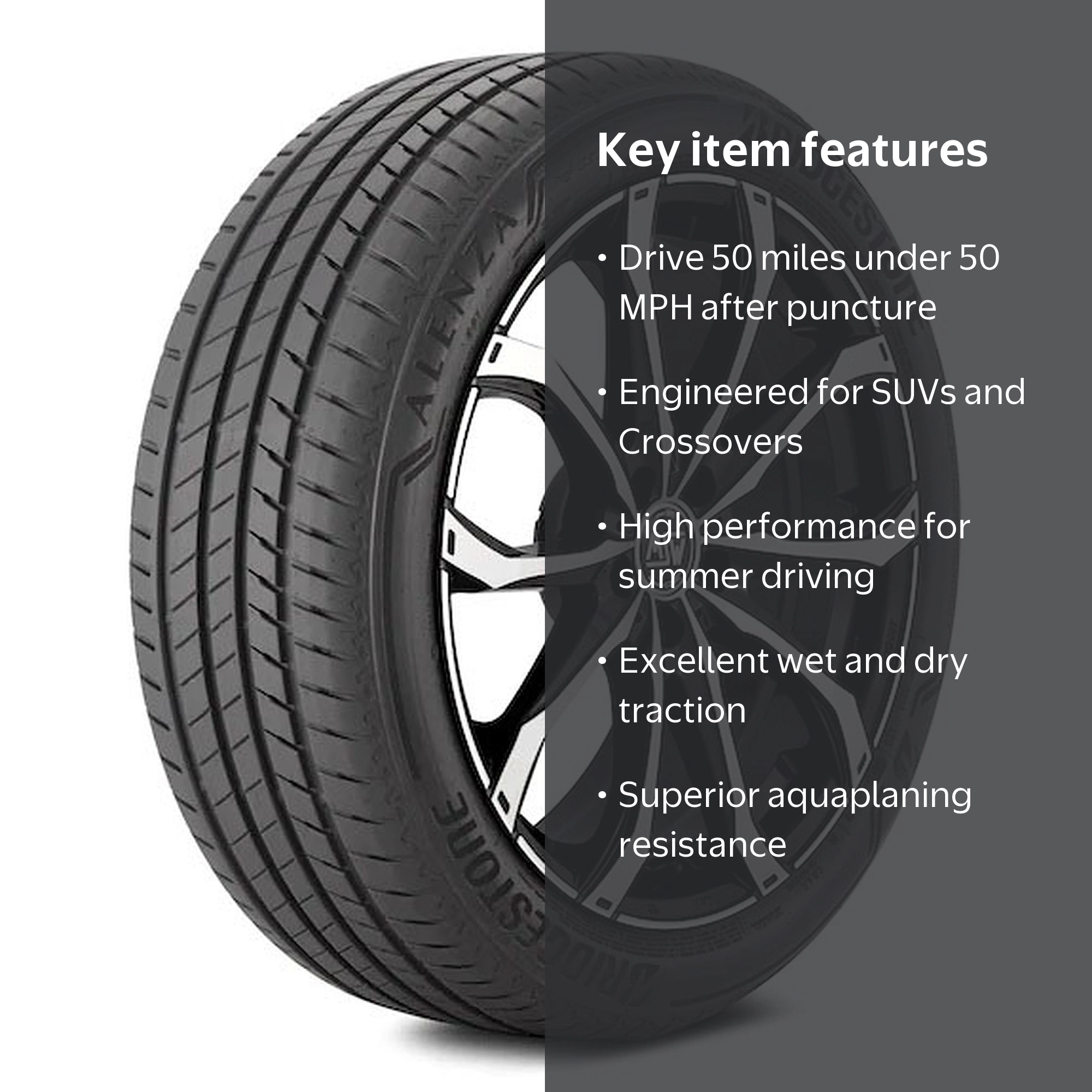 Bridgestone Alenza 001 RFT 275/40R20 106W XL, Summer Tire, Run