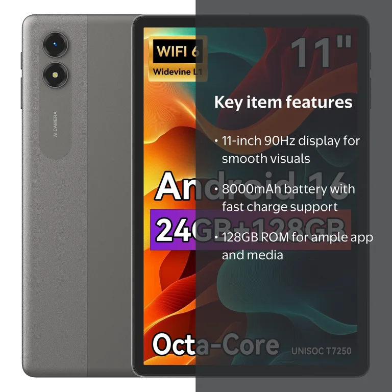 Android16 タブレット 30GB(6GB+24GB) RAM 128GB TABWEE, Android 16 AI Tablet, 11 Inch, 24GB RAM 128GB ROM