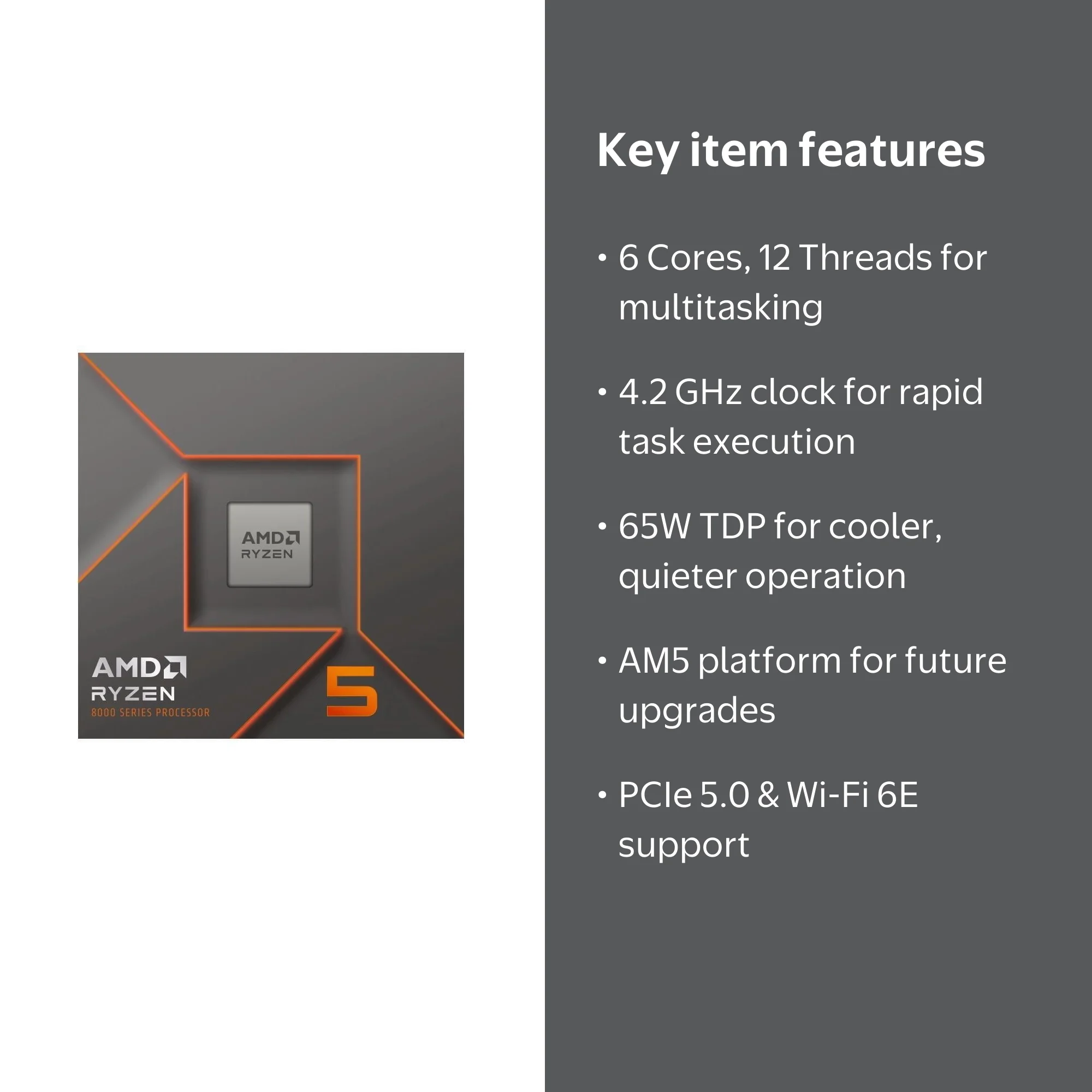 AMD Ryzen 5 8400F (4.2 GHz) - Ryzen 5 8000 Series 6-Core/ 12