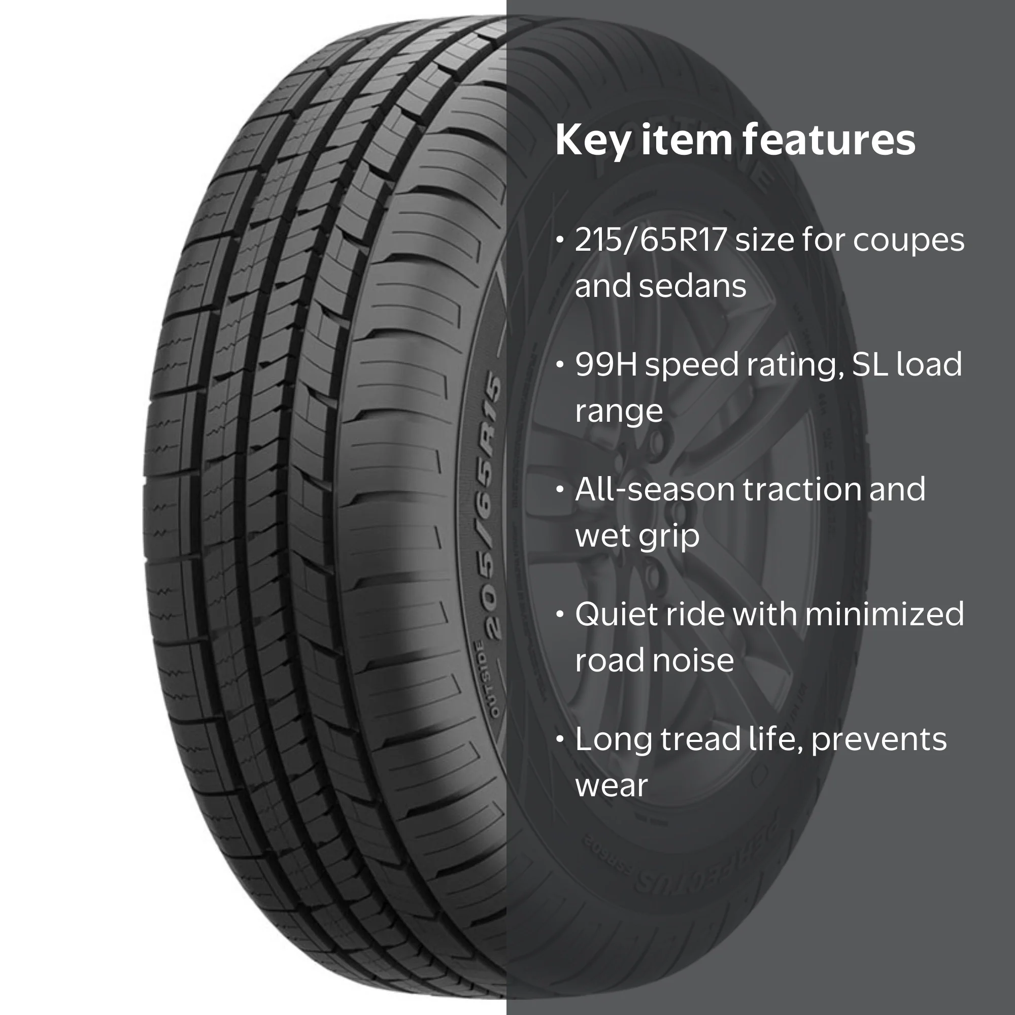 Fortune, Passenger Tire, 215/65R17 99H, All Season Touring