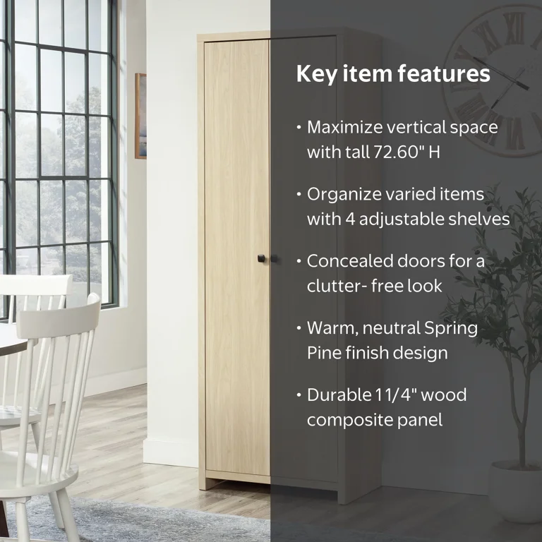 Mainstays Westley 2-Door Pantry Cabinet, Spring Pine Finish