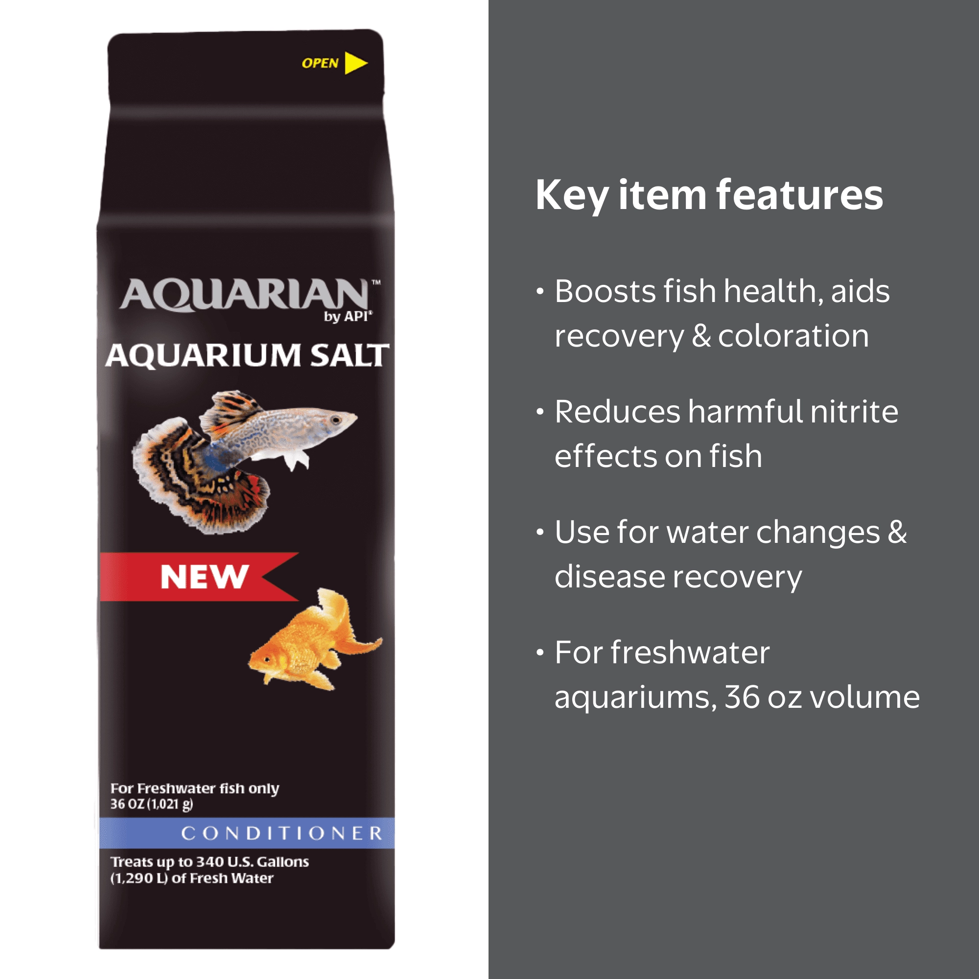 Aquarian By API Aquarium Salt 36 oz. Carton - Walmart.com