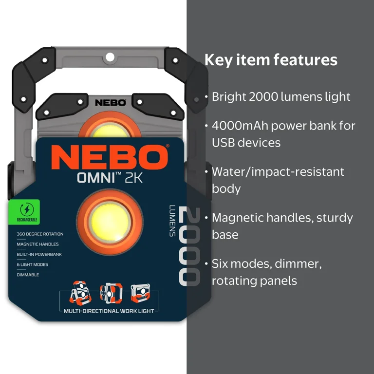 nebo 2000 lumen flashlight Edge 2K Pocket Light Rely on the durable design to resist water while you adventure outdoors with an IP67 waterproof design so that your flashlight can withstand the elements NEBO Redline Big Daddy Flashlight