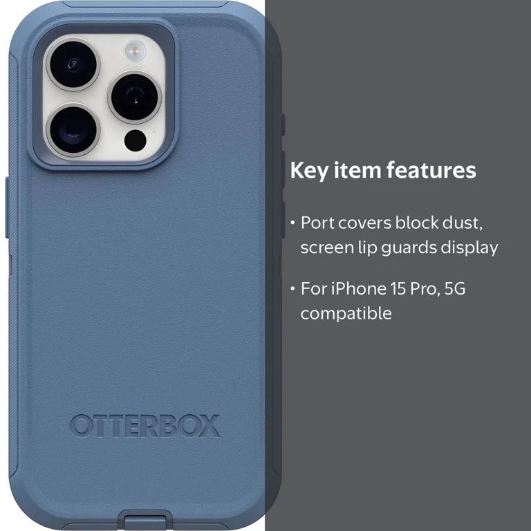 OtterBox iPhone 15 Pro Only - Defender Series Case - Baby Blue