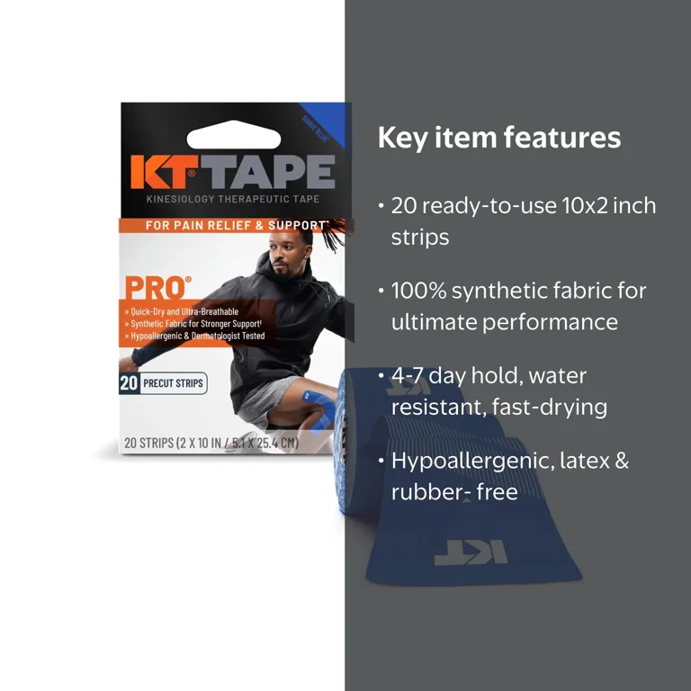 KT Tape Pro Ultra-Breathable Synthetic Kinesiology Tape, Sonic
