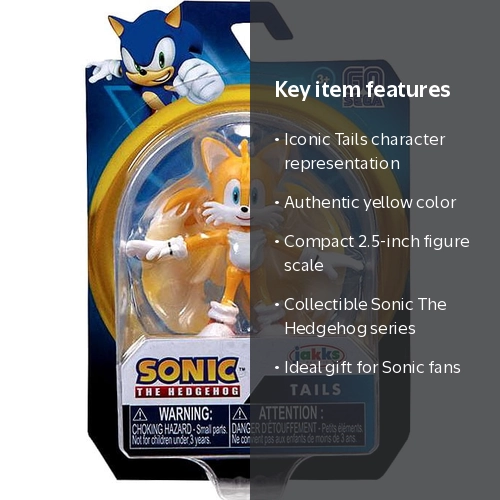 Jakks Pacific Sonic The Hedgehog 2020 Wave 3 Tails, Yellow, 2.5 in
