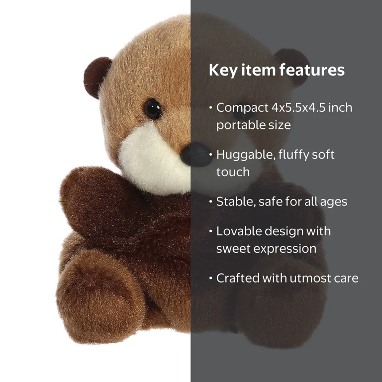 Aurora Kids Adorable Selena Sea Otter Stuffed Plush Toy, Pocket