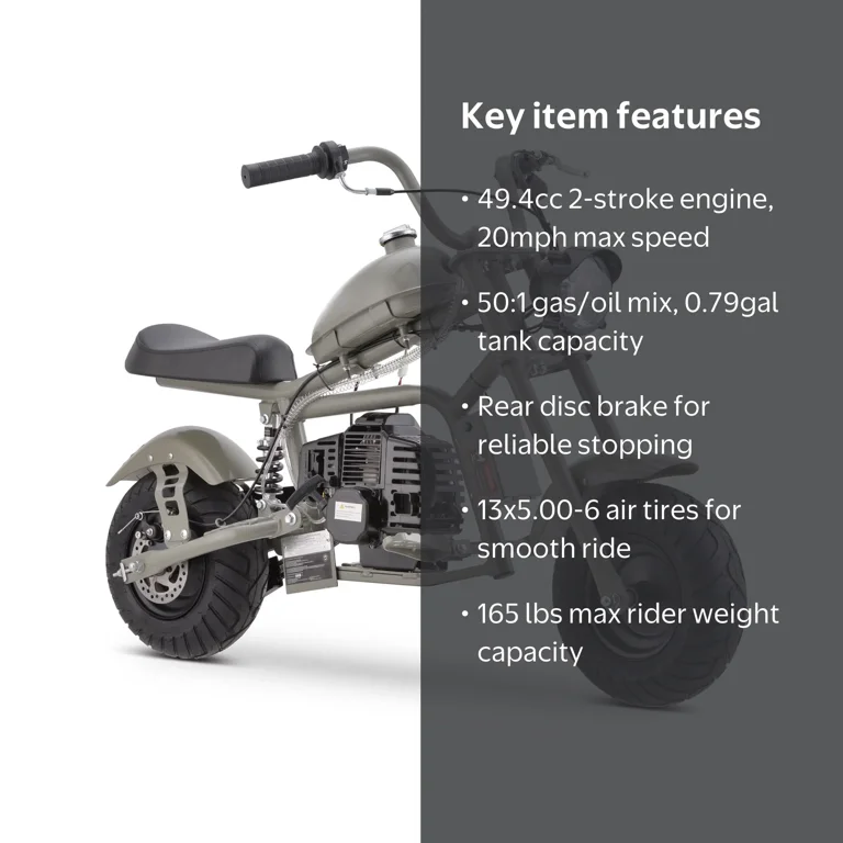 HOVER HEART, Gas Mini Chopper Bike, DB003, 49.4 cc 2 Stroke Motor