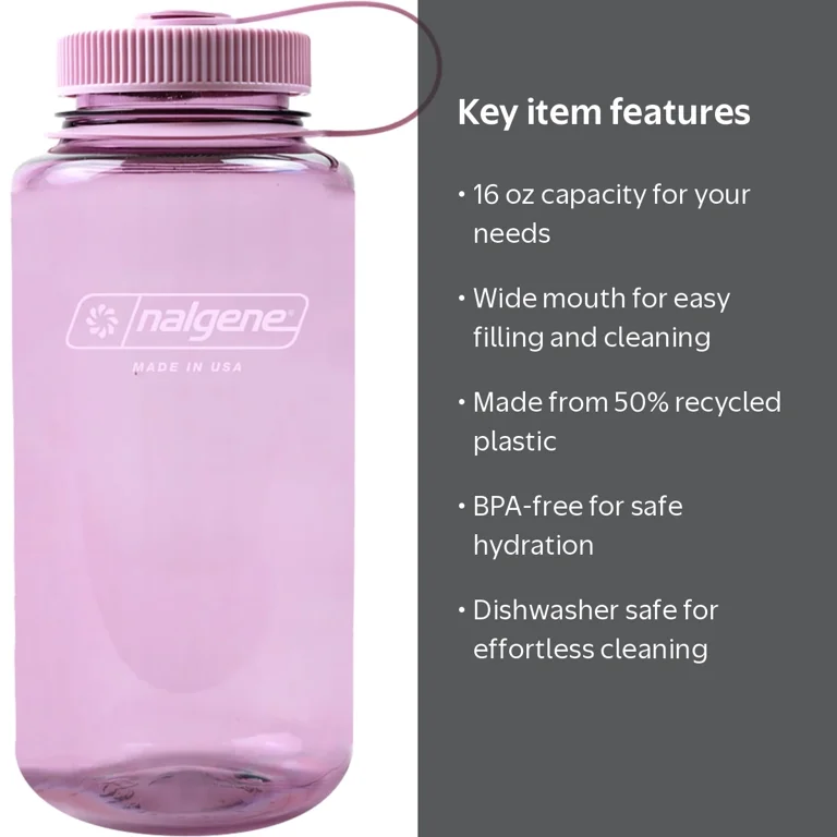 Nalgene, Water Bottle, 16 oz, Wide Mouth Cherry Blossom - Walmart.com