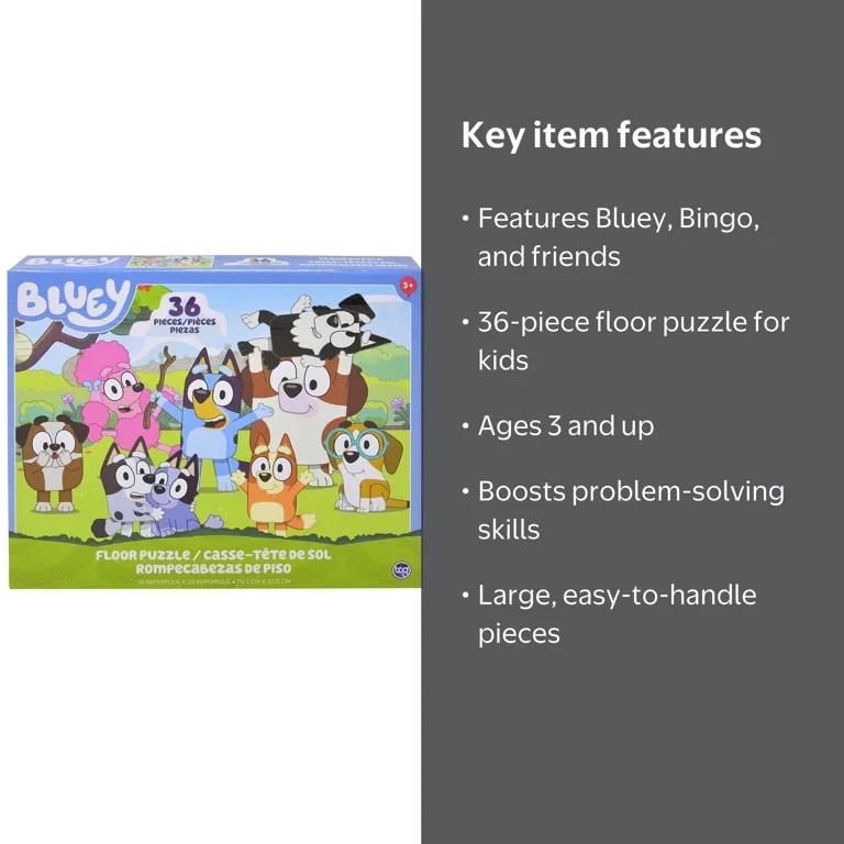 TCG Toys, Bluey Characters Floor Jigsaw Puzzle, 36 Piece, Blue