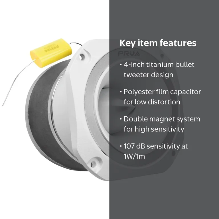 PRV AUDIO TW700Ti White 4 Inch Titanium Bullet Tweeter TW700Ti